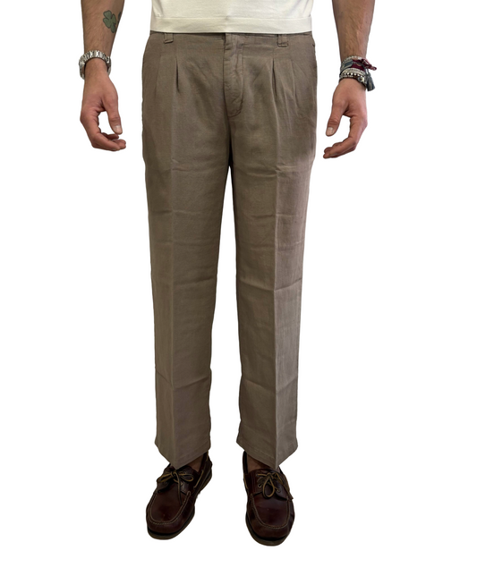 Pantalone over lino e cotone