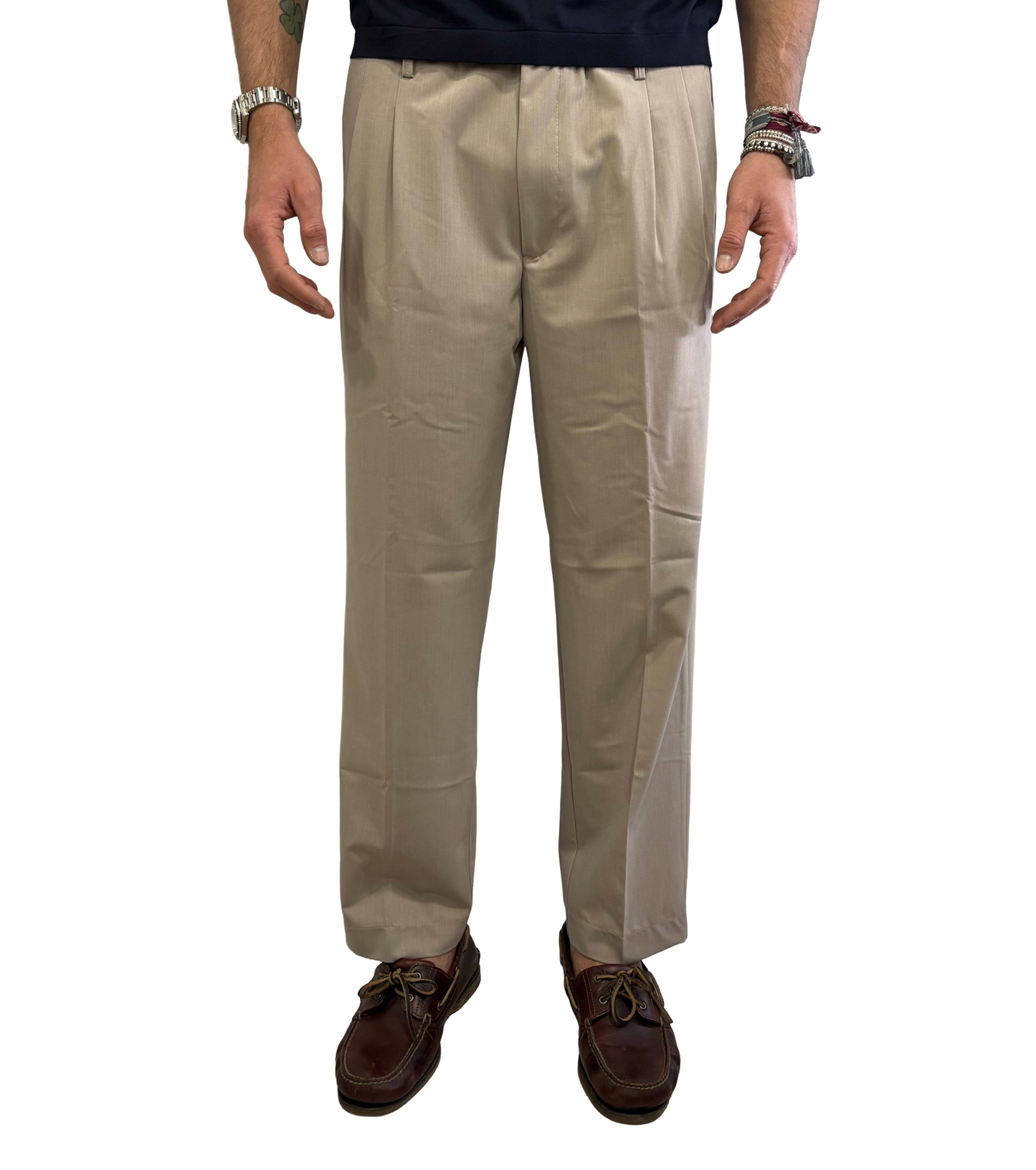 Pantalone doppia pence in viscosa