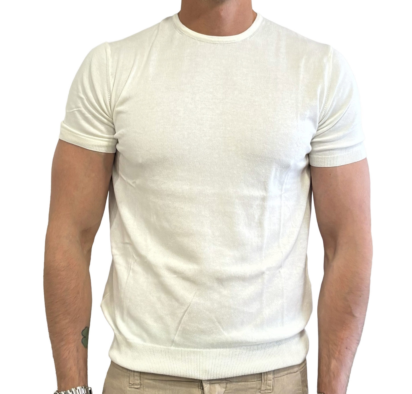 T-shirt puro cotone in maglia