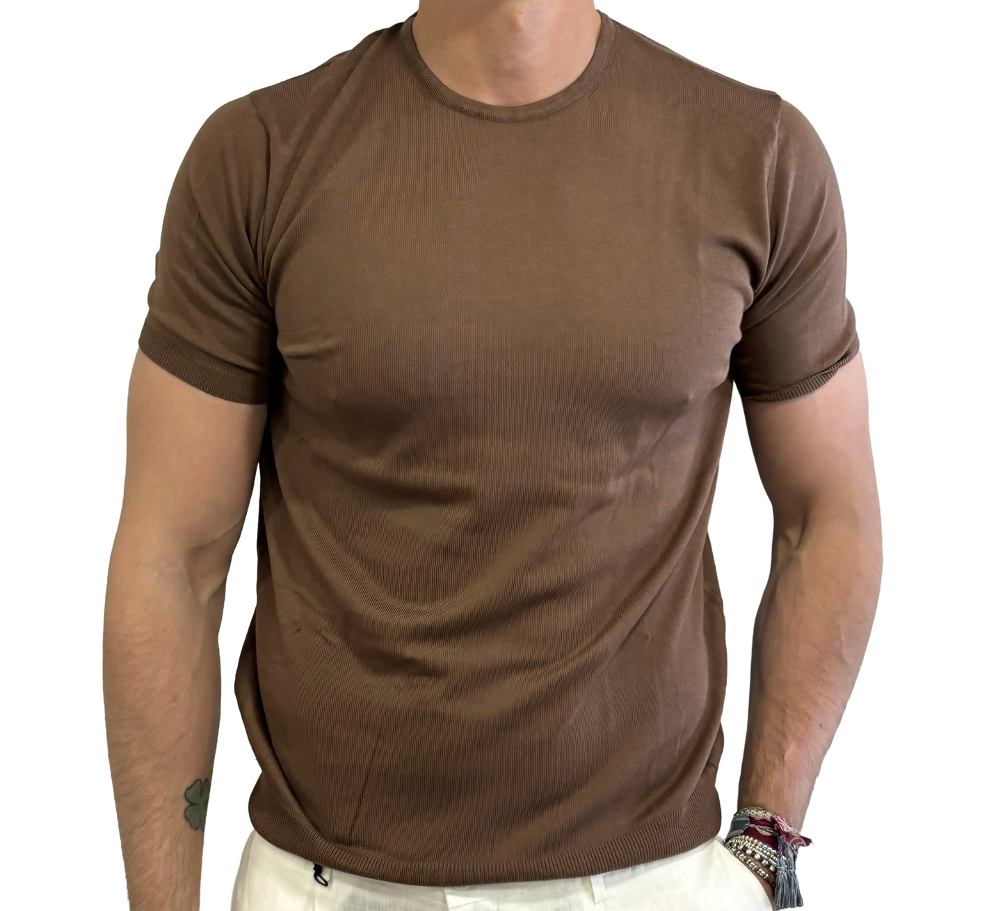 T-shirt puro cotone in maglia