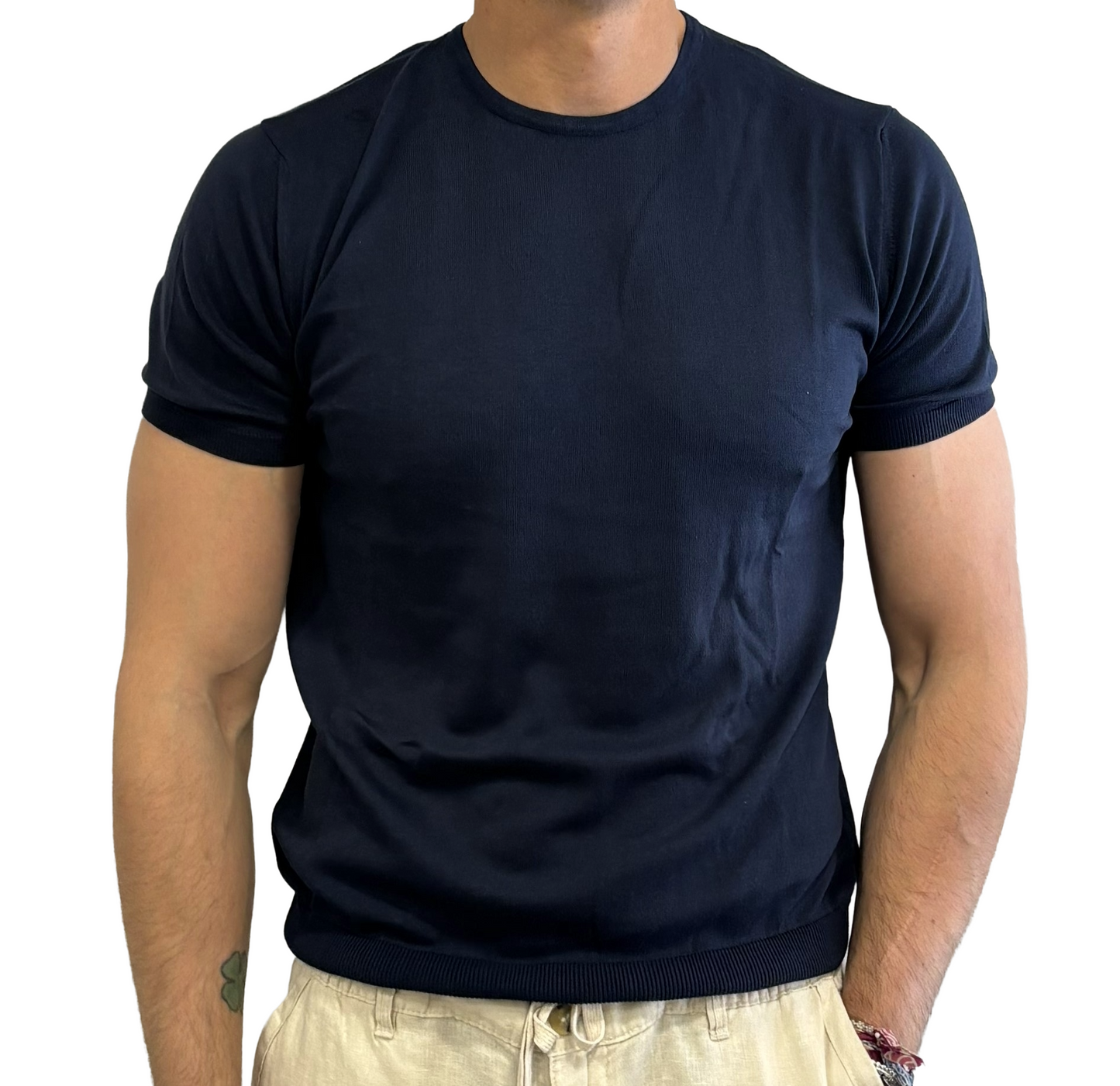 T-shirt puro cotone in maglia