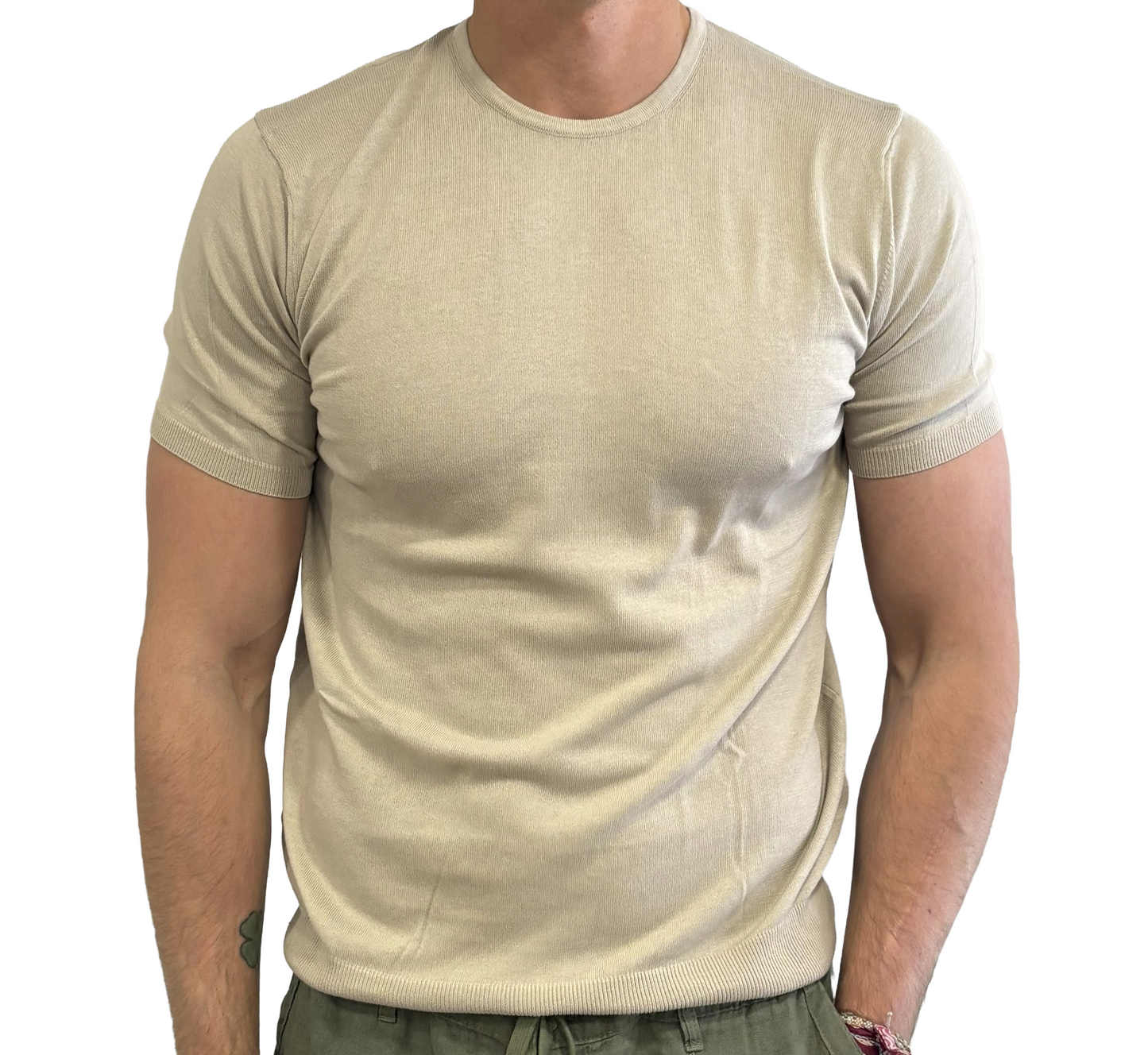 T-shirt puro cotone in maglia