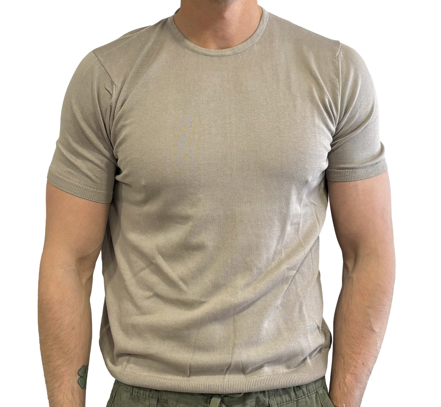 T-shirt puro cotone in maglia