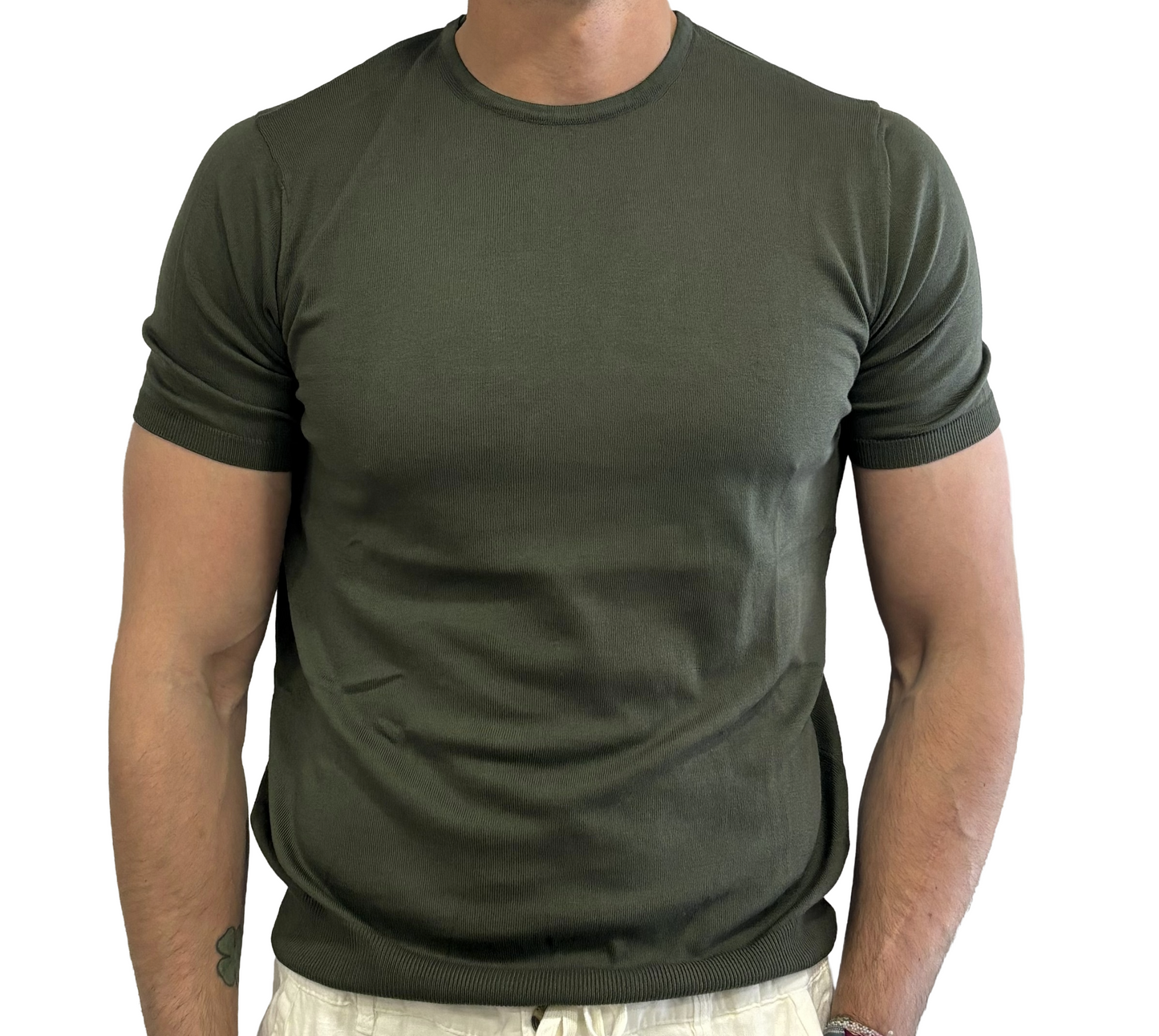 T-shirt puro cotone in maglia