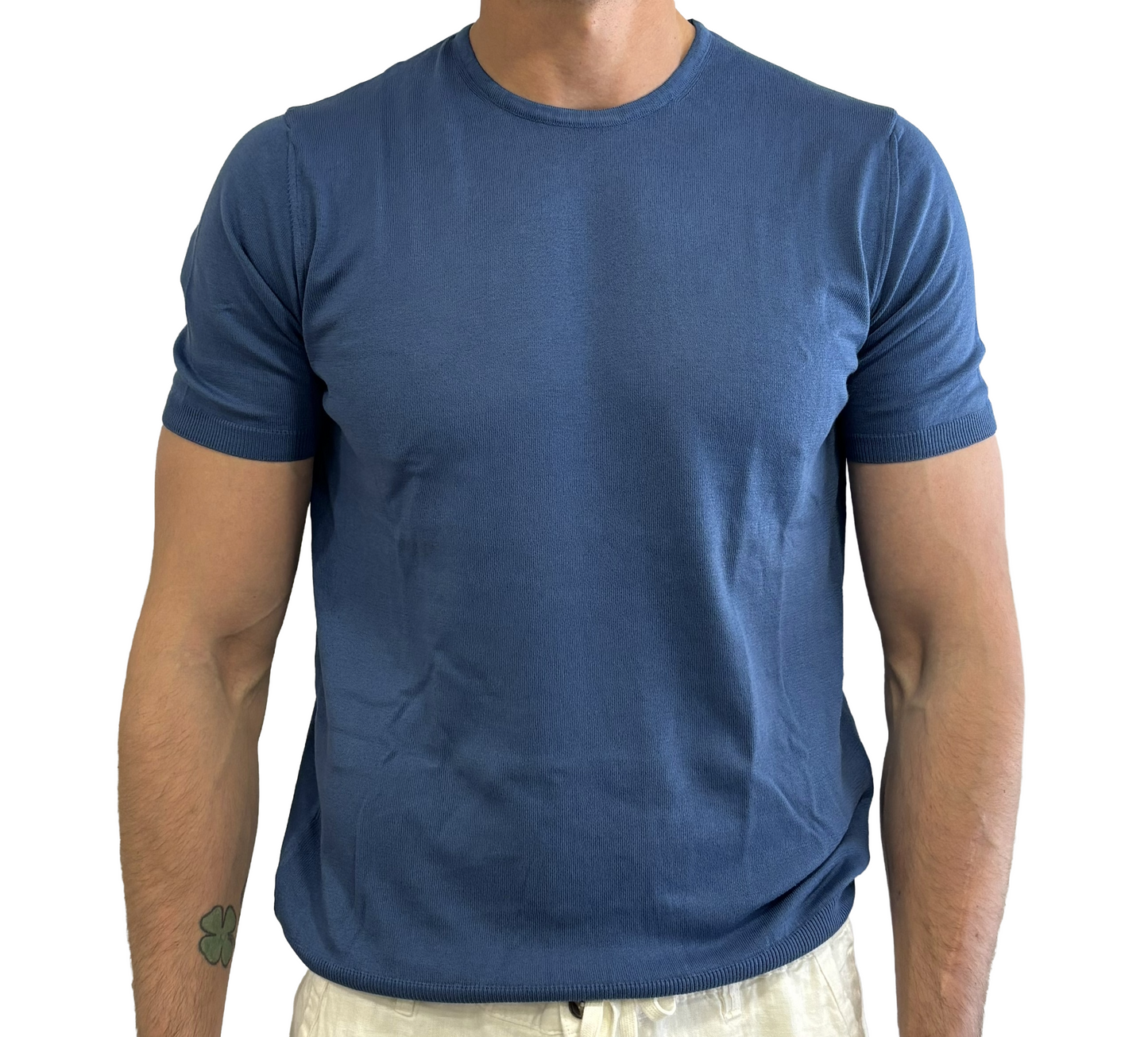 T-shirt puro cotone in maglia