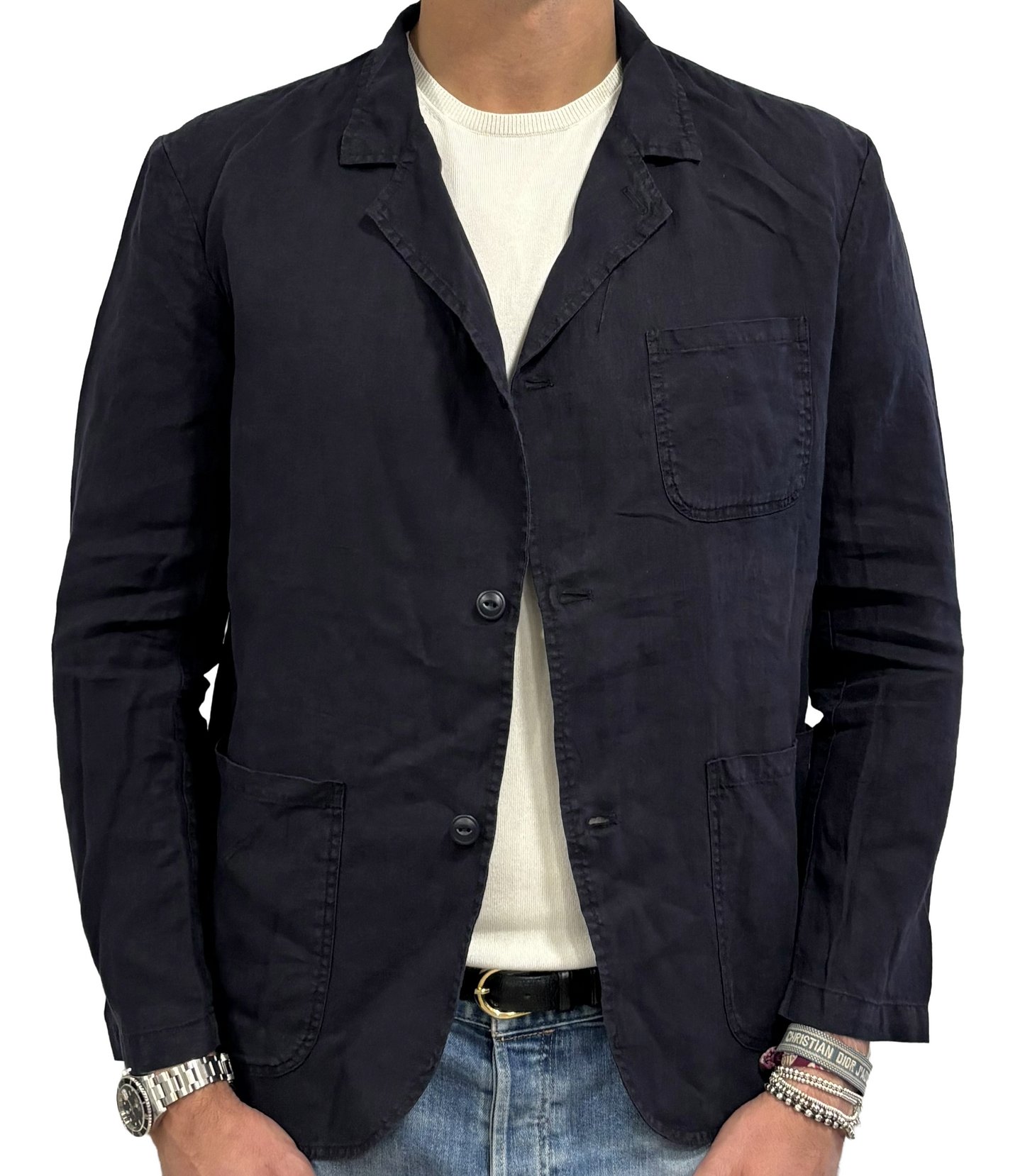 Giacca camicia puro lino