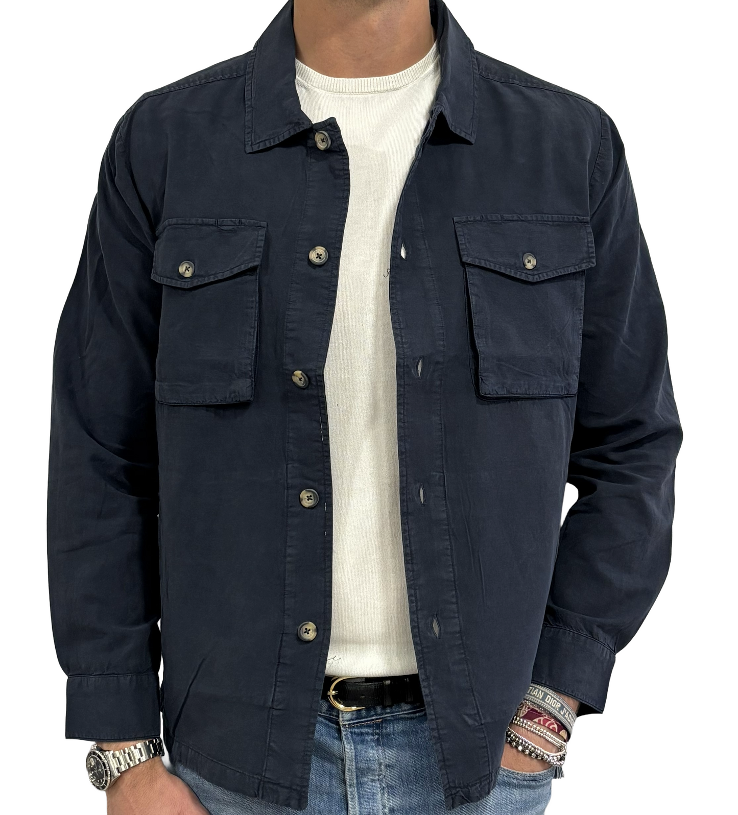 Giacca camicia lino e cotone