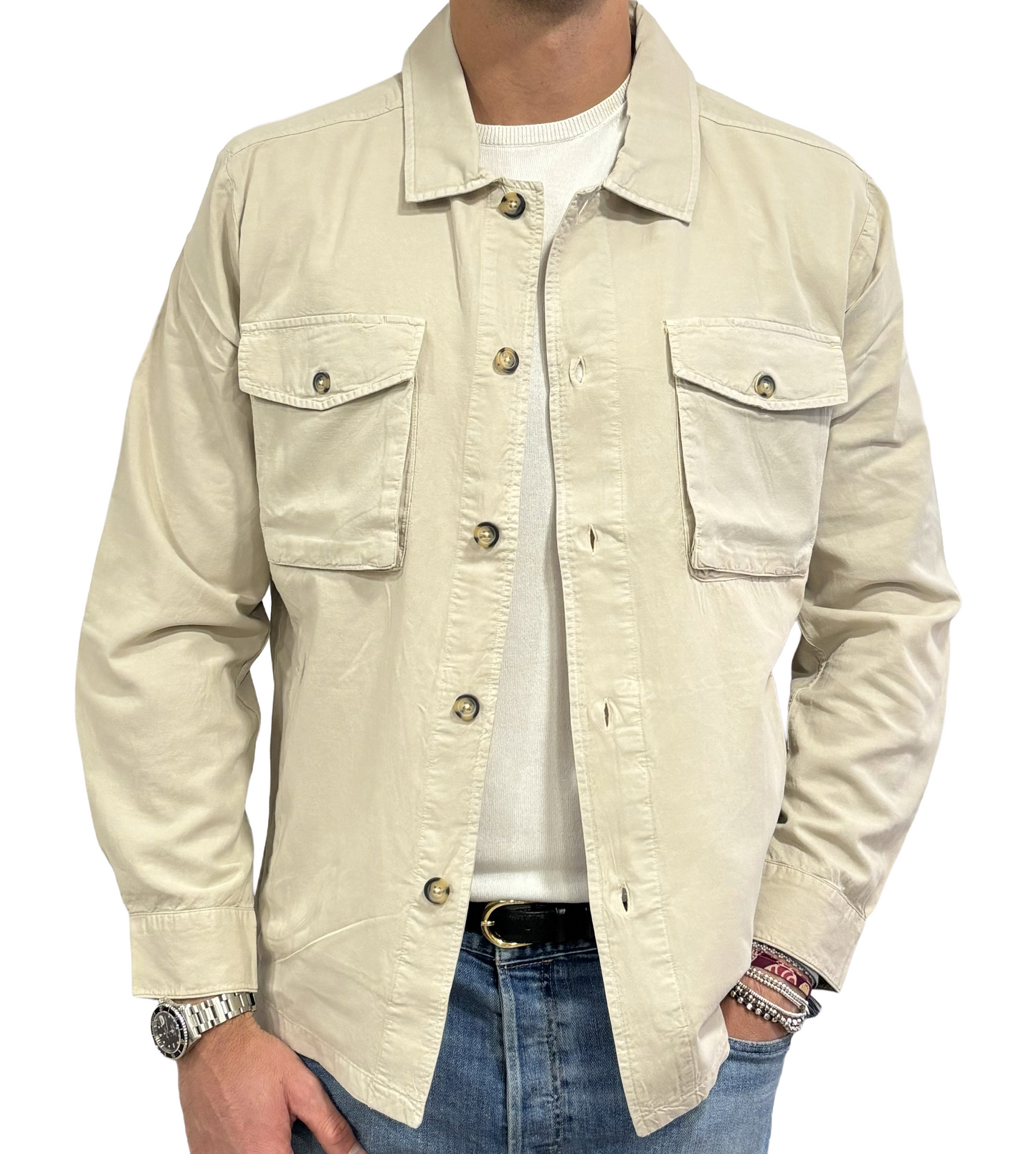 Giacca camicia lino e cotone