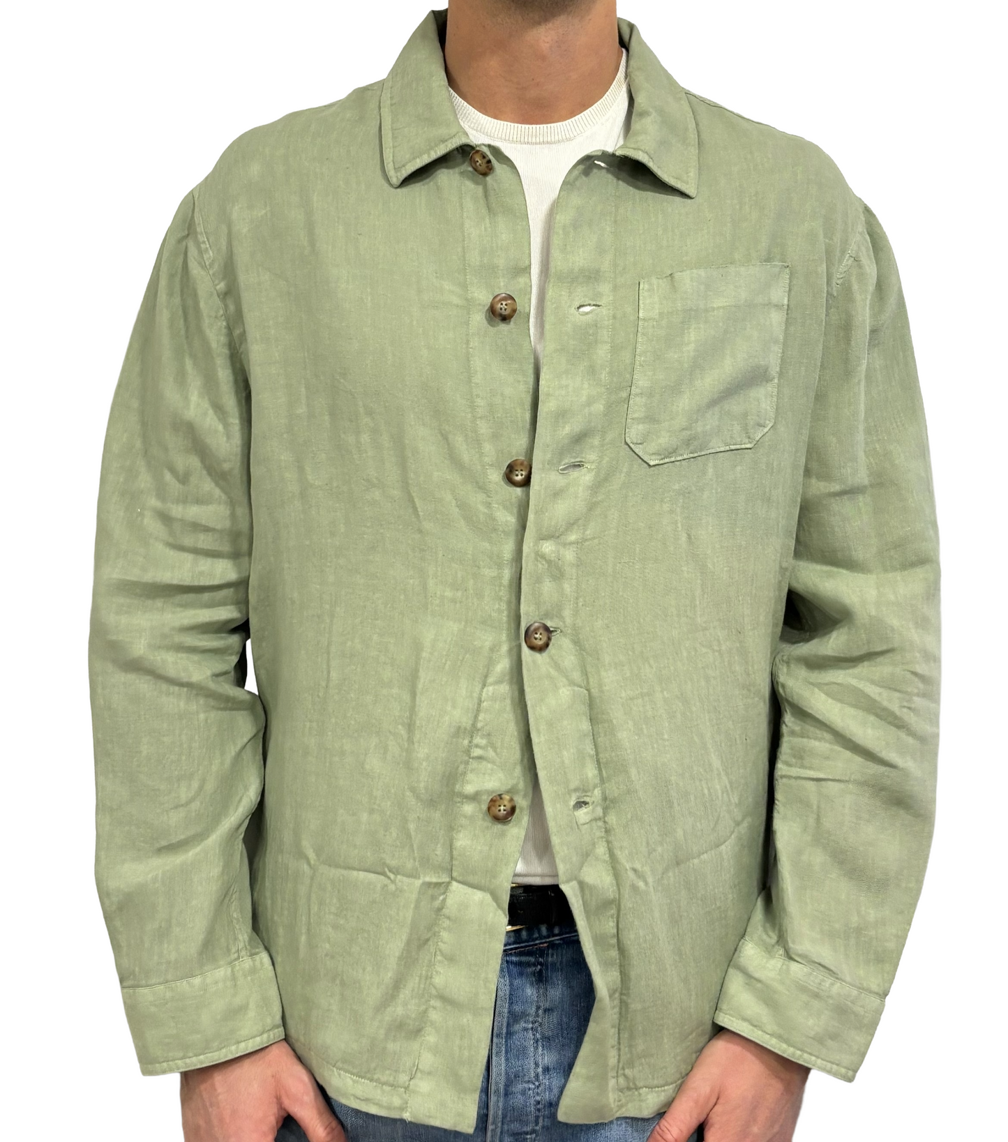 Giacca camicia puro lino Alea