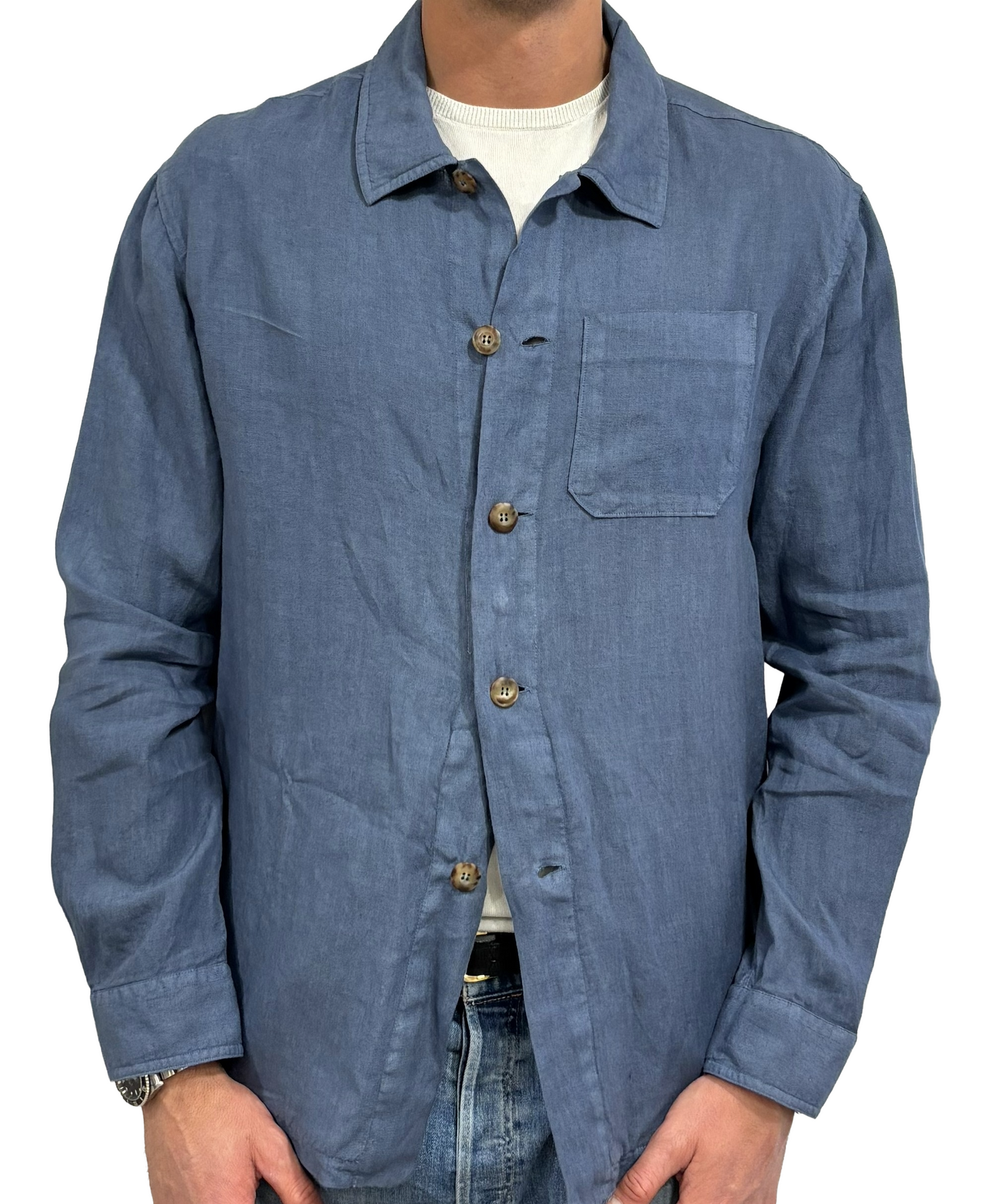 Giacca camicia puro lino Alea