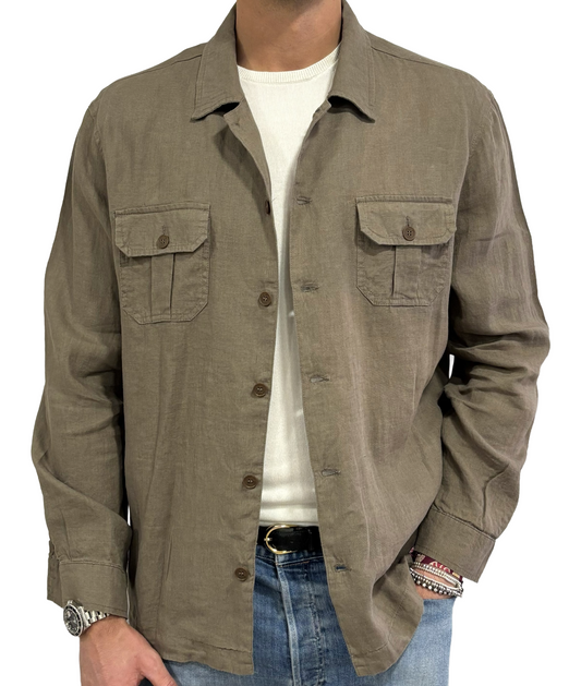 Giacca camicia puro lino Squad