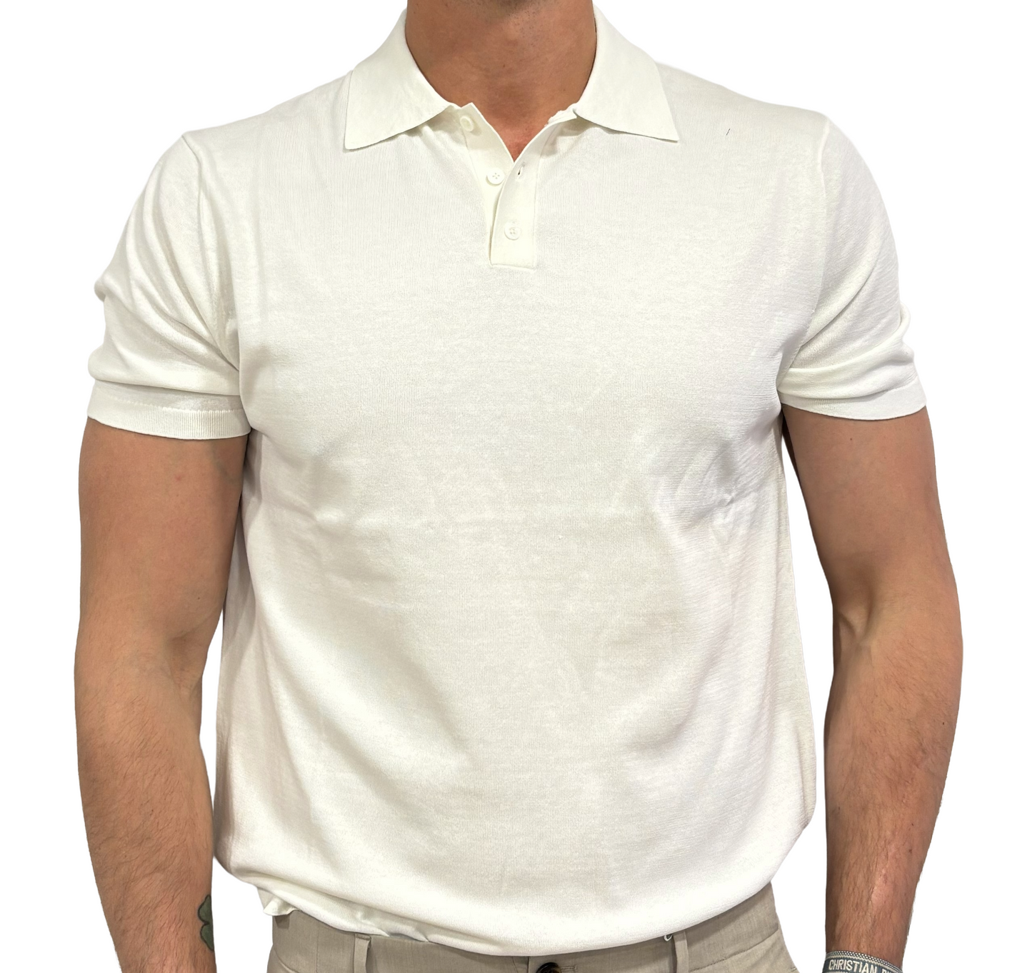 Polo in maglia cotone e seta