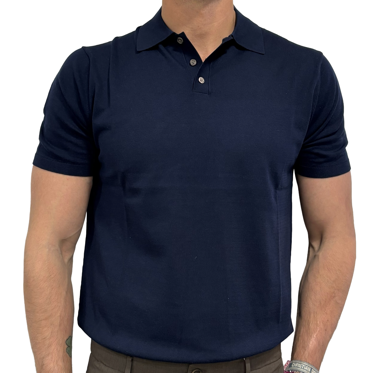 Polo in maglia cotone e seta