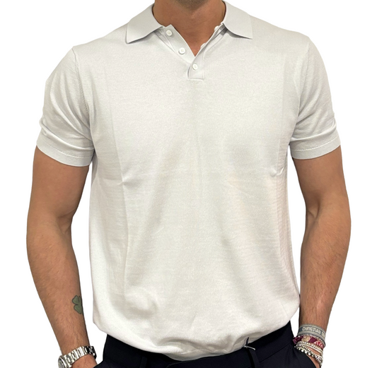 Polo in maglia cotone e seta