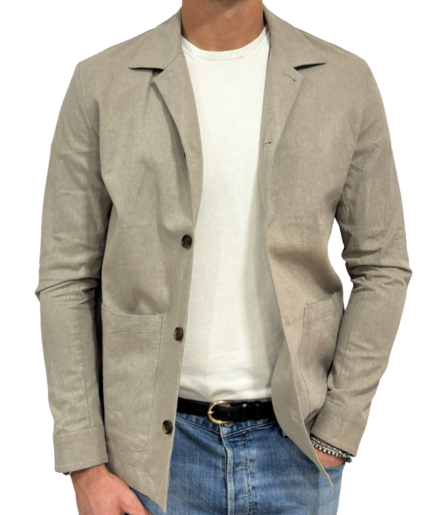 Giacca camicia lino e cotone Alley Docks