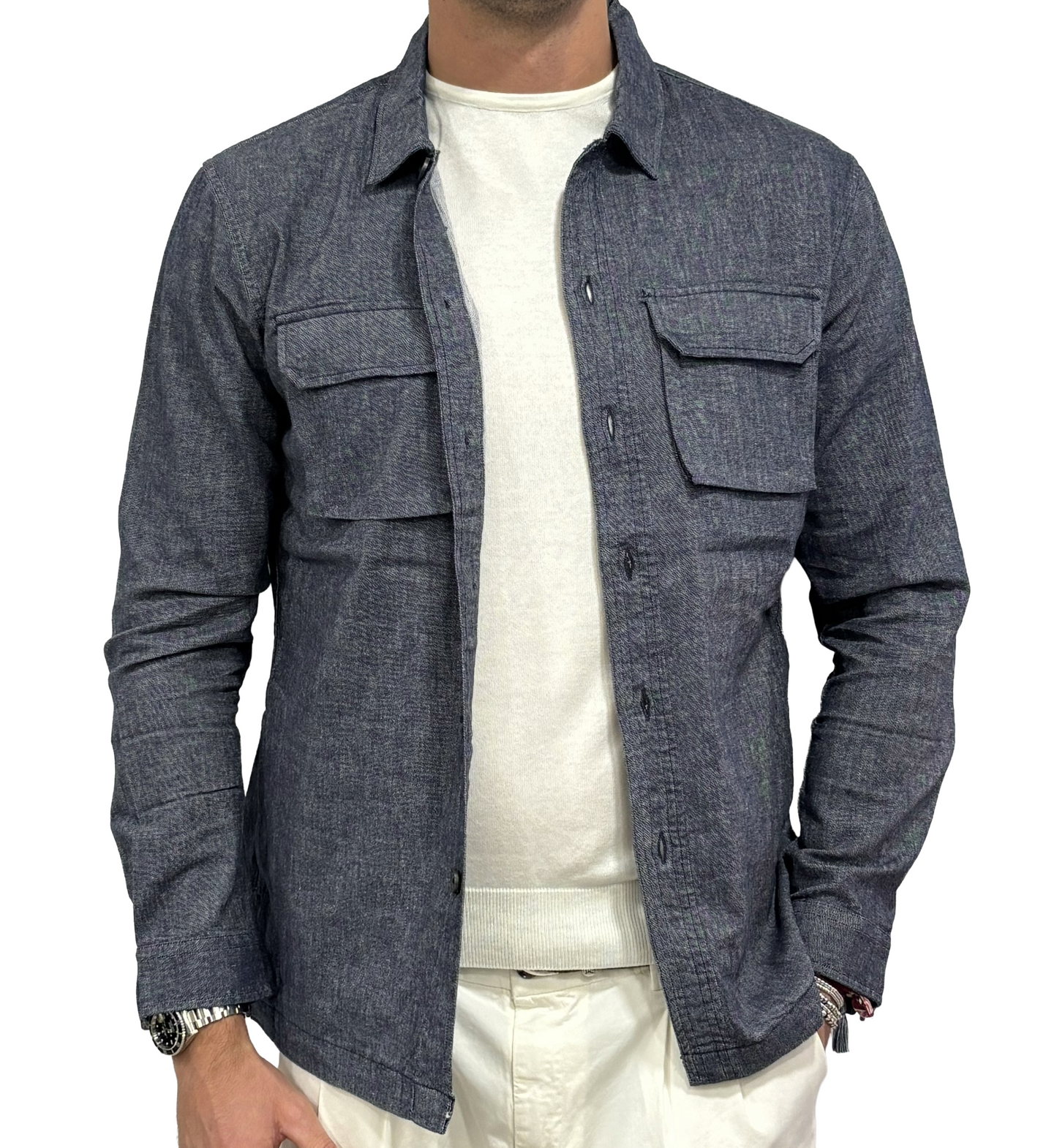 Giacca camicia denim