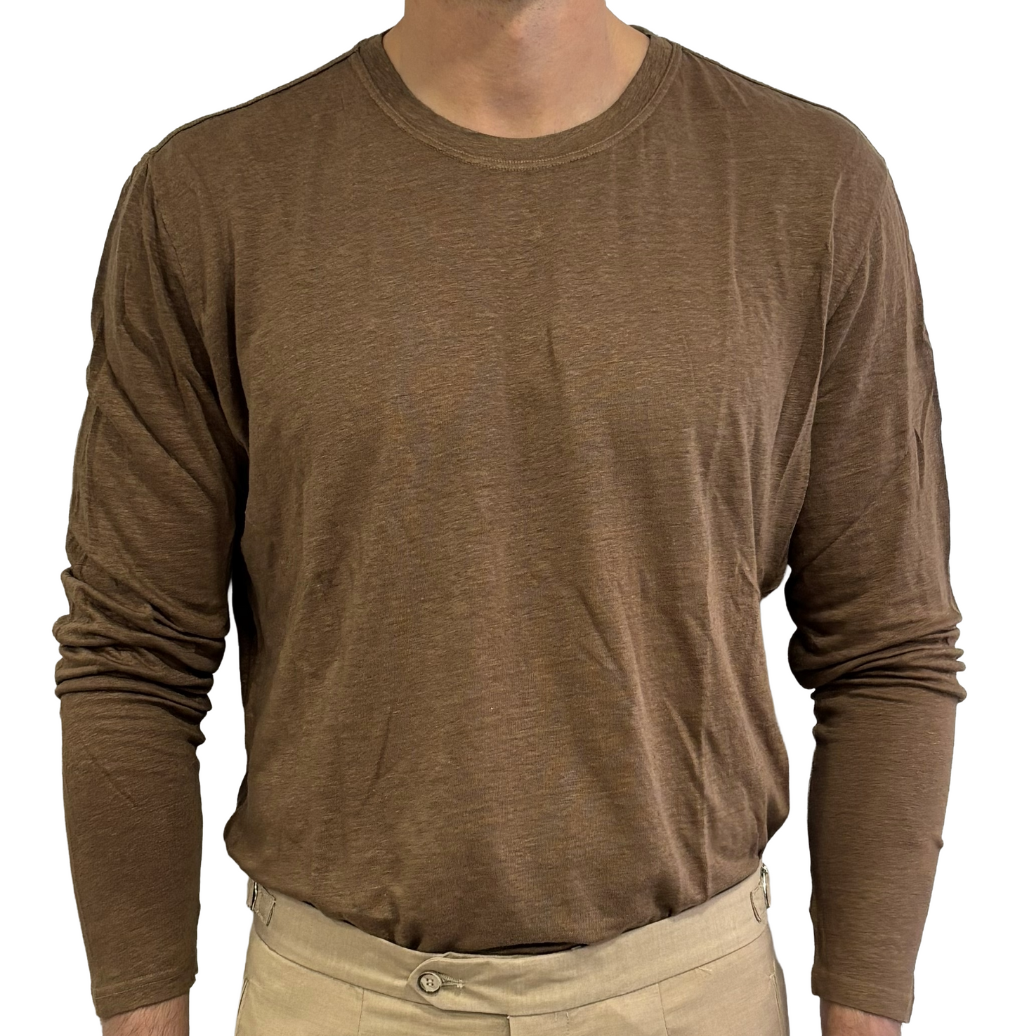 T-shirt puro lino manica lunga