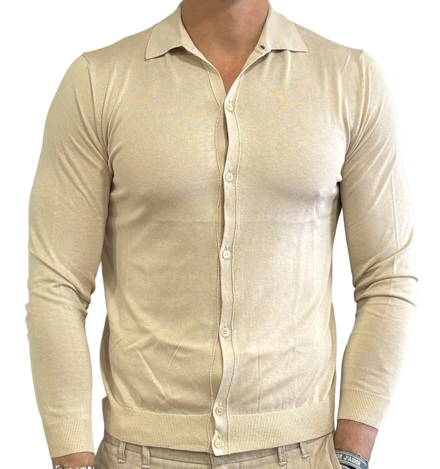 Polo camicia seta e cotone