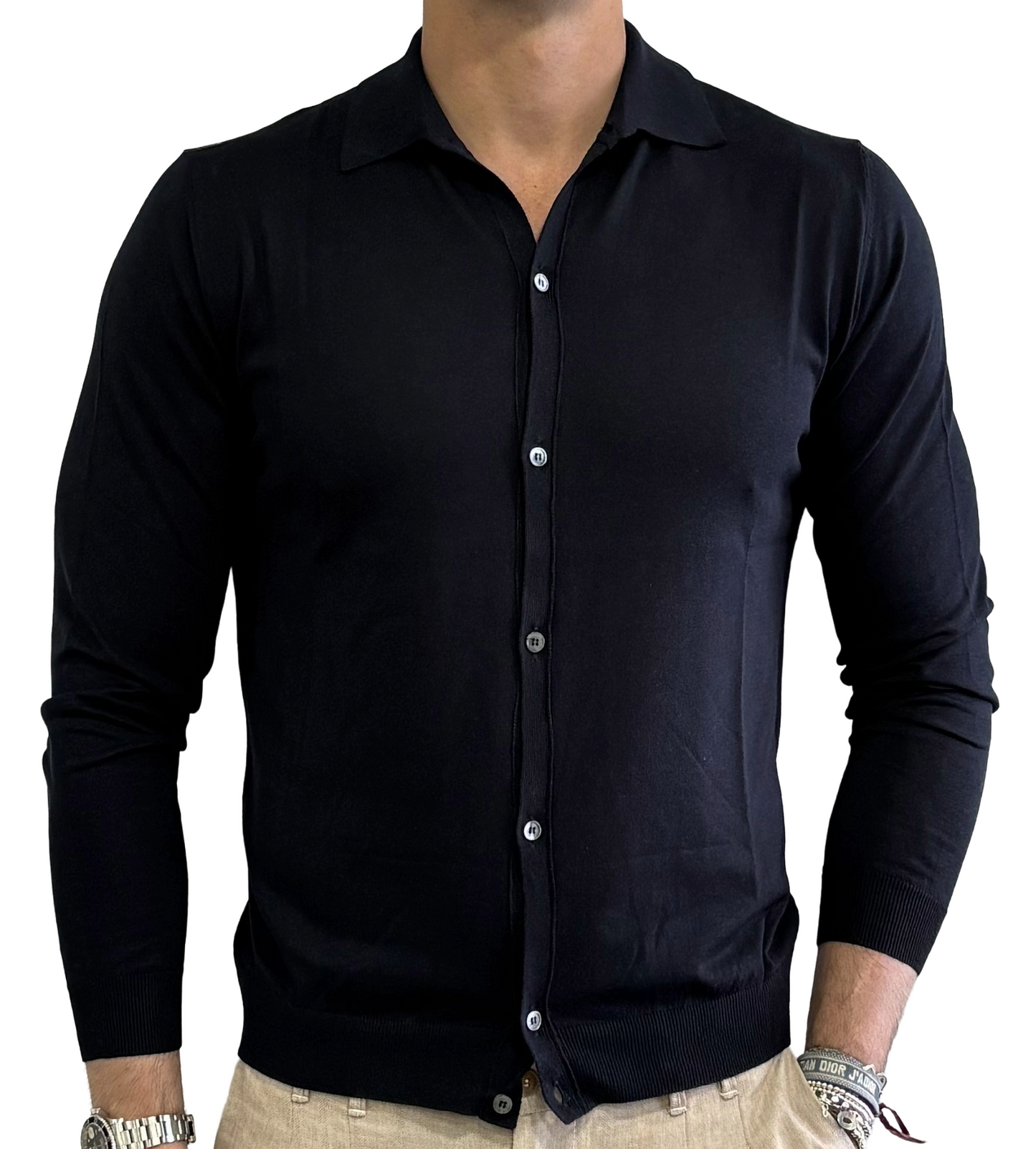 Polo camicia seta e cotone