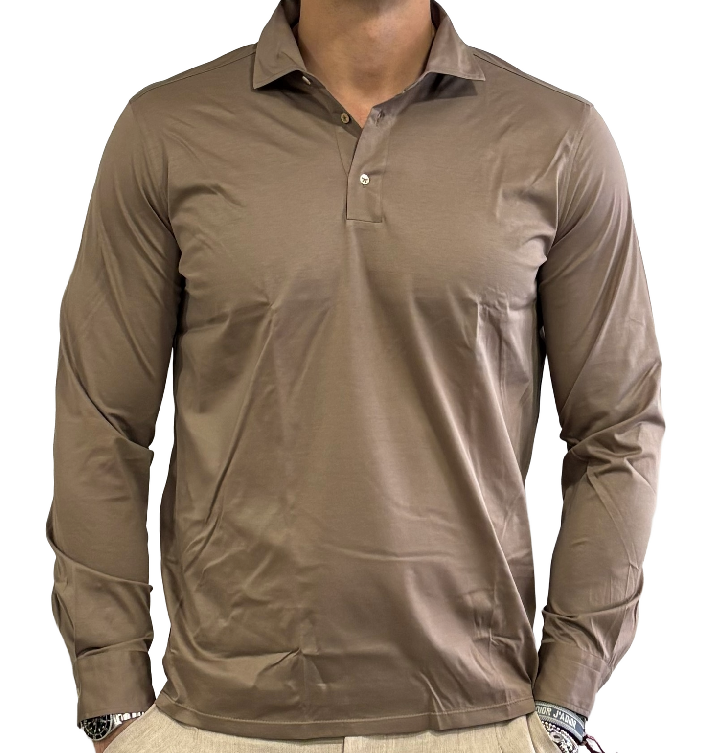 Polo camicia in crepe di cottone