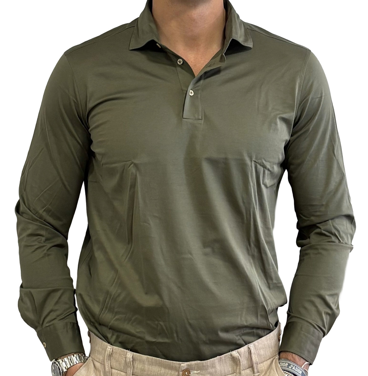 Polo camicia in crepe di cottone