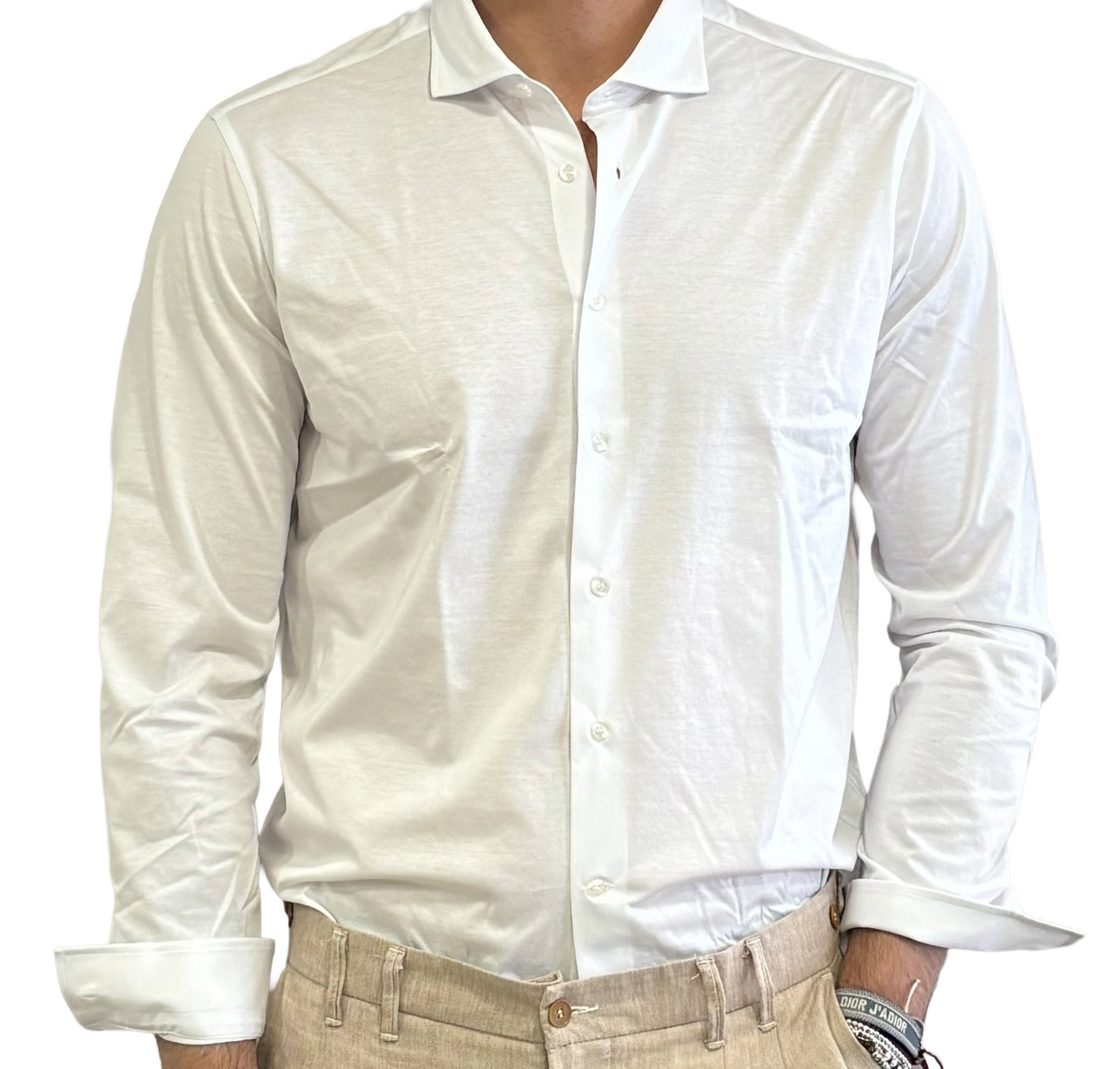Polo camicia in crepe di cotone
