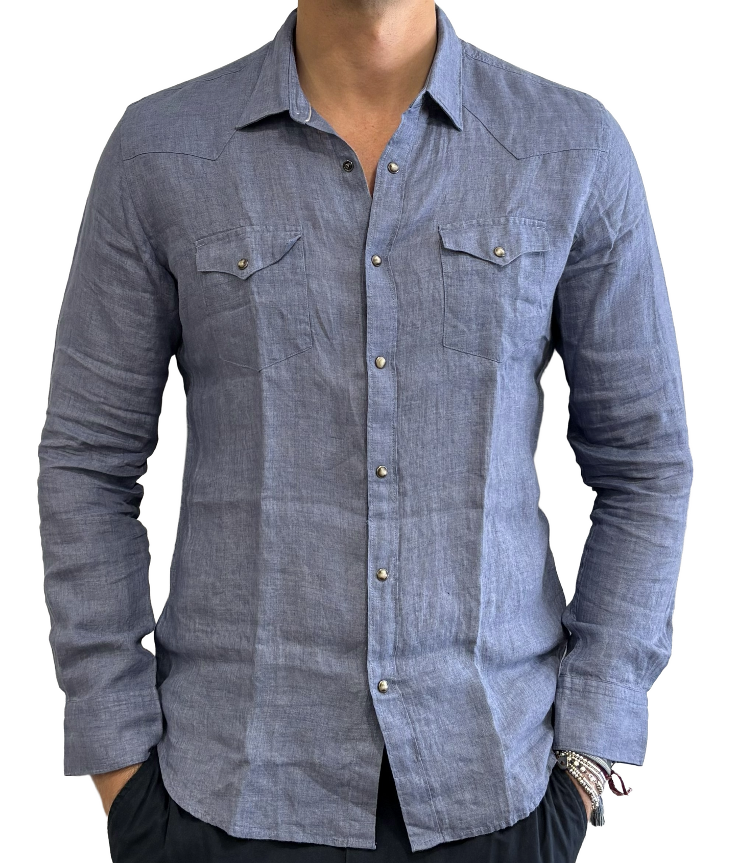 Camicia puro lino texana