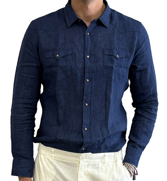 Camicia puro lino texana