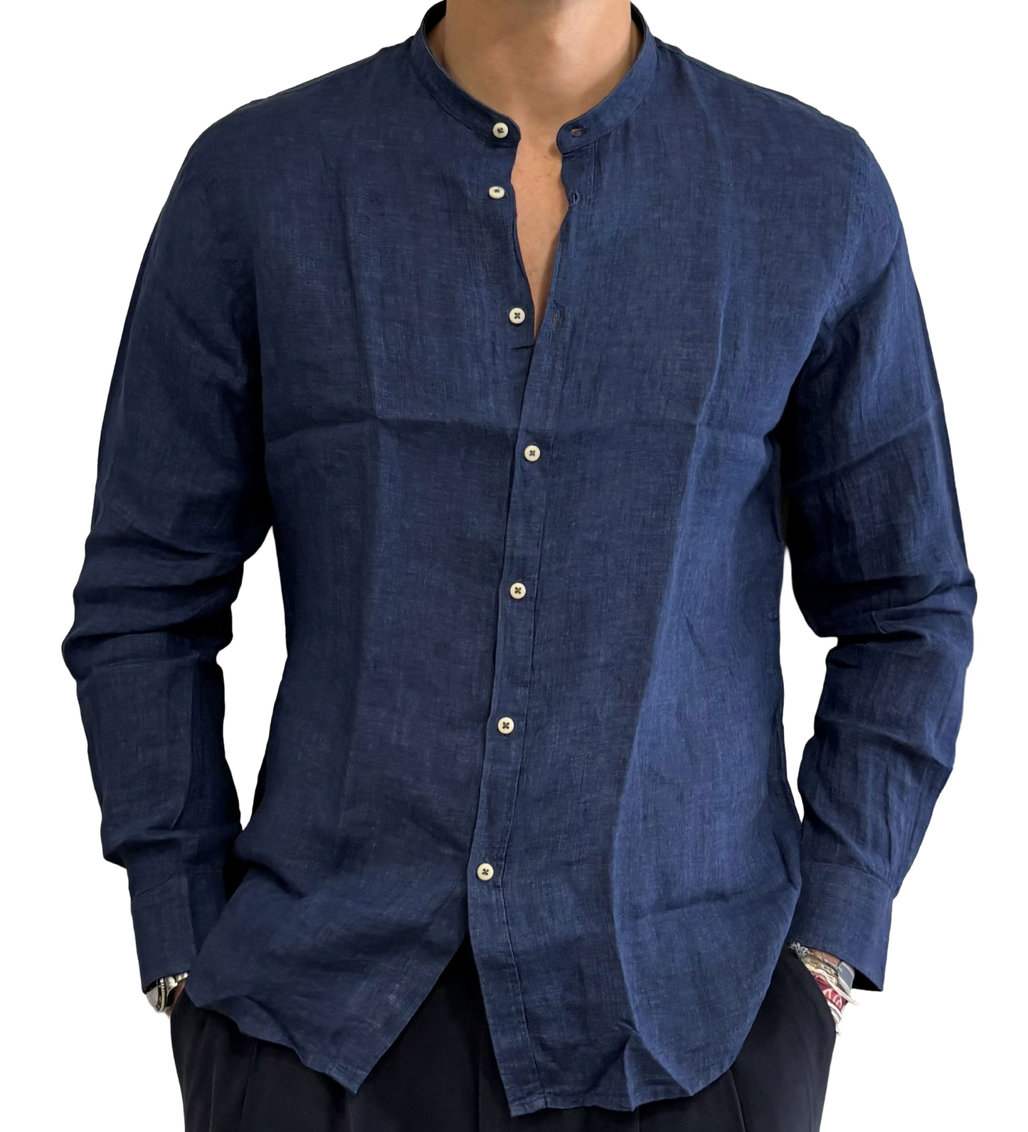 Camicia puo lino colletto coreano