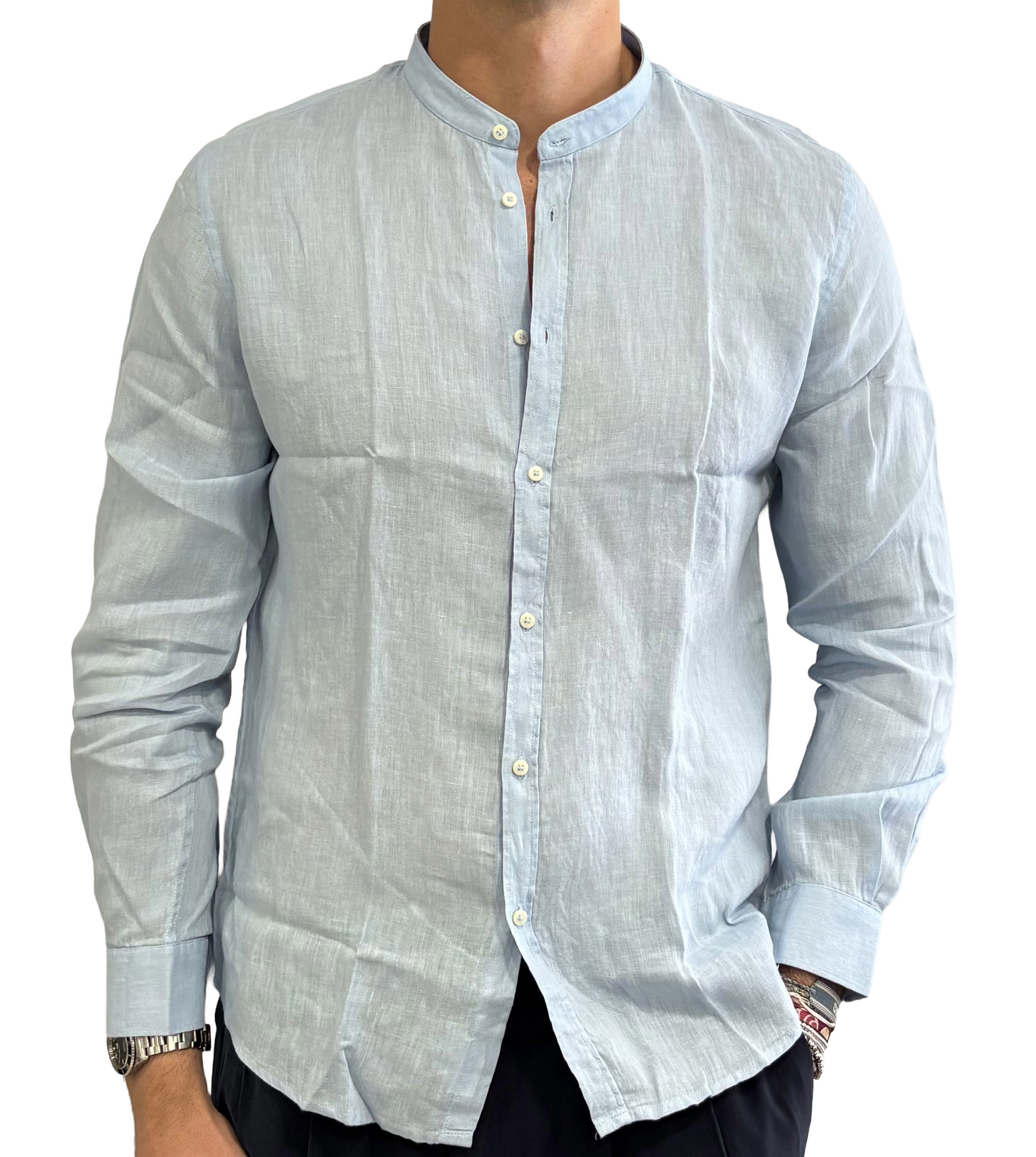 Camicia puo lino colletto coreano