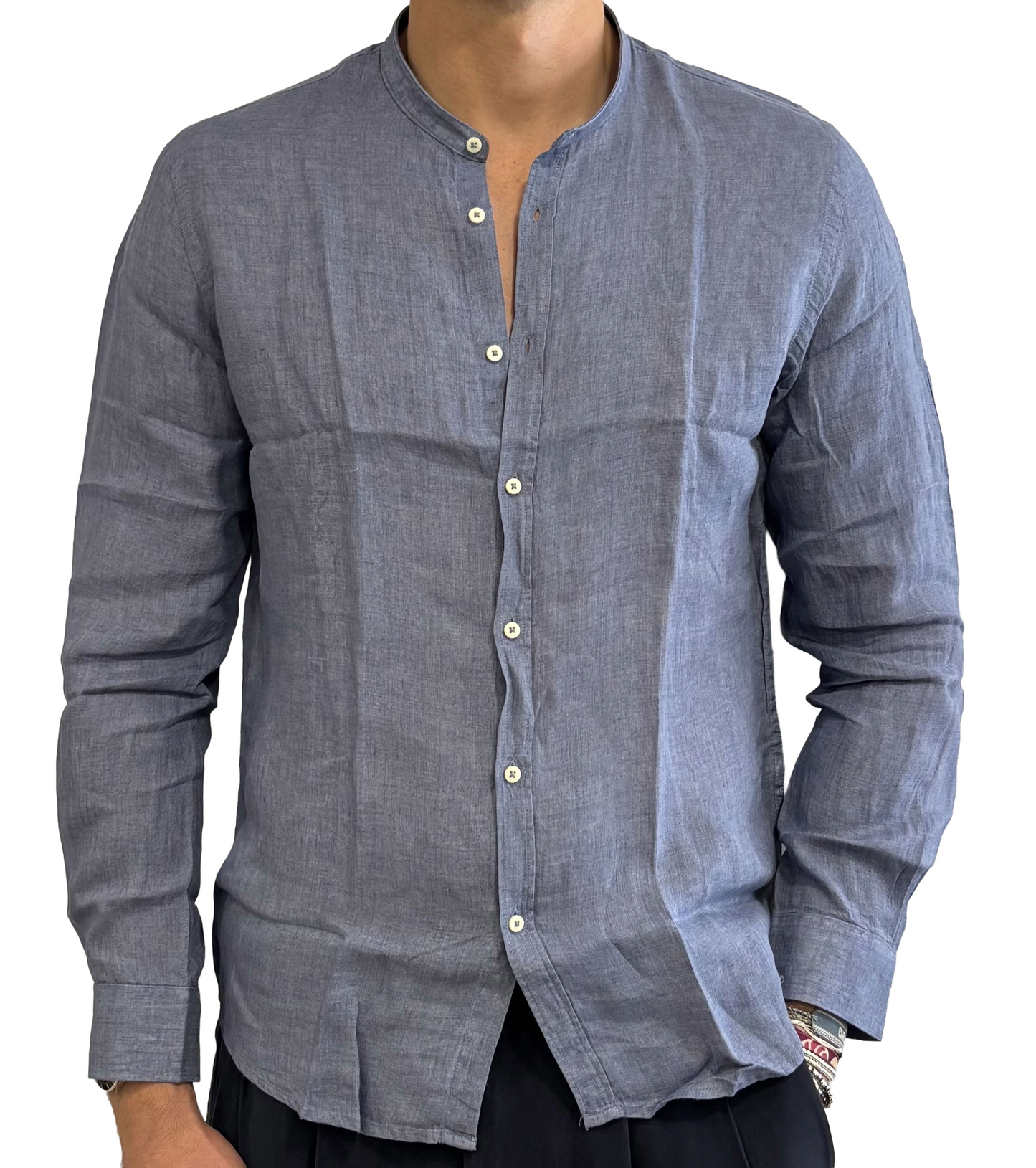 Camicia puo lino colletto coreano
