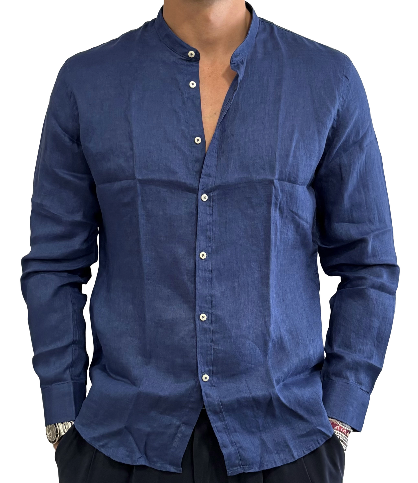 Camicia puo lino colletto coreano