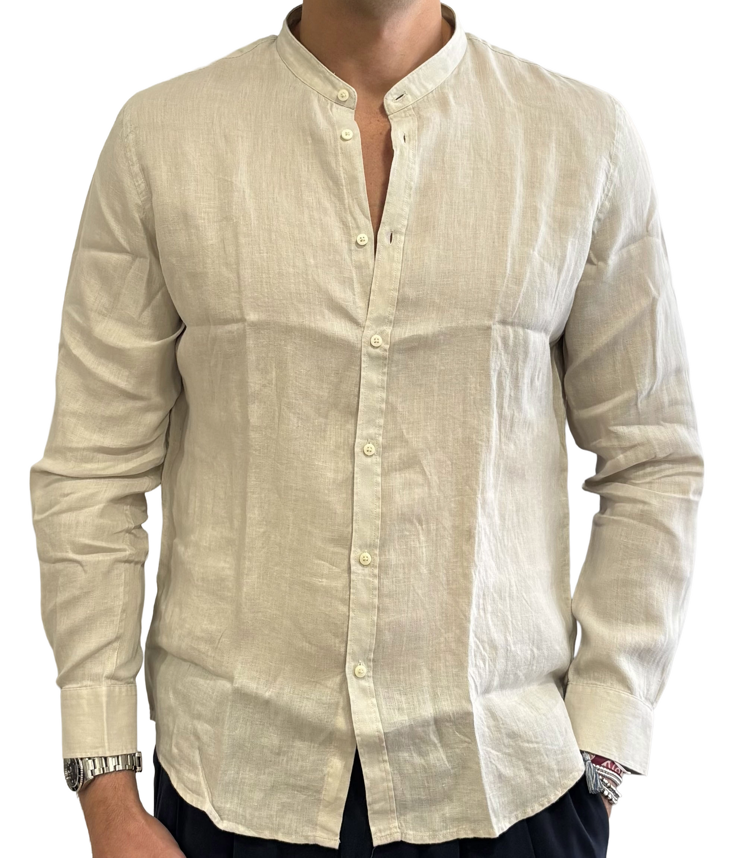 Camicia puo lino colletto coreano