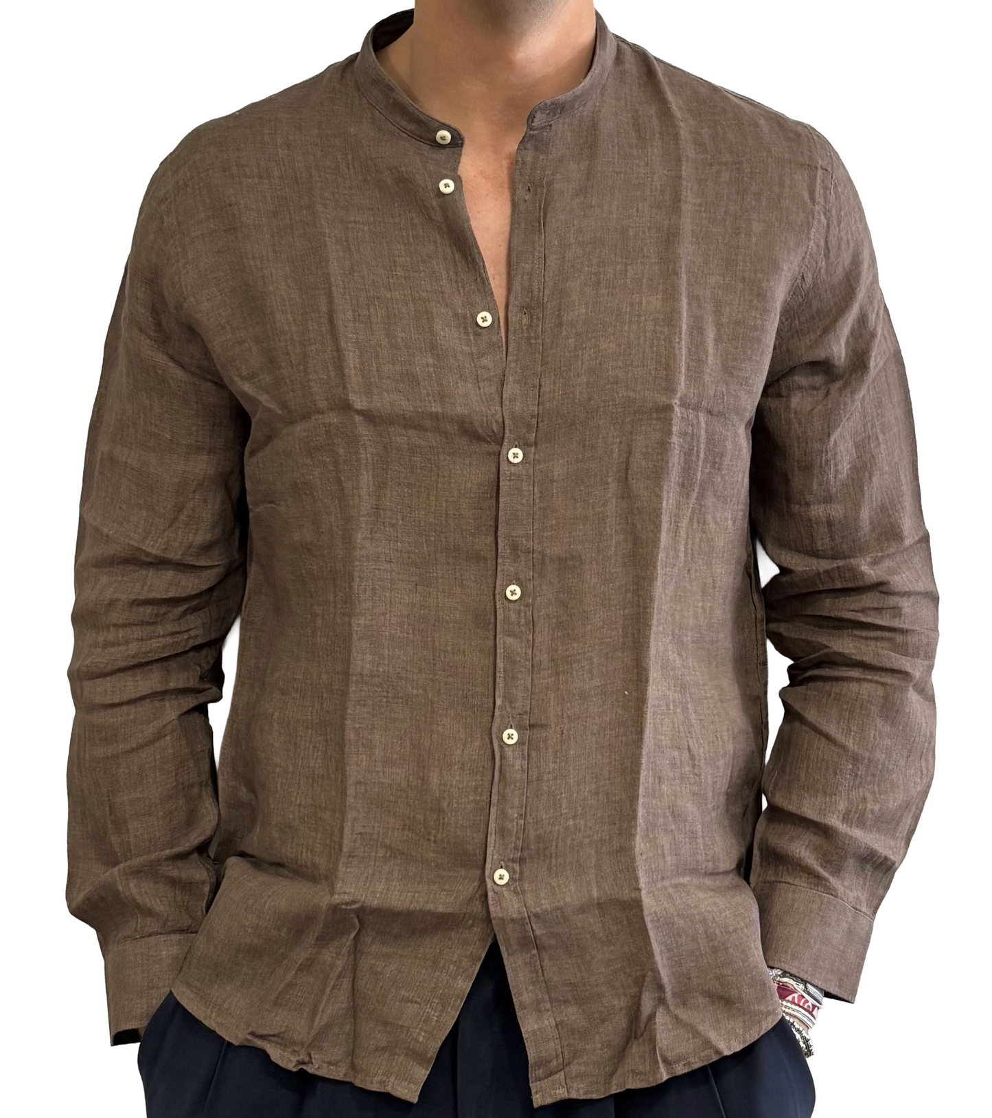 Camicia puo lino colletto coreano