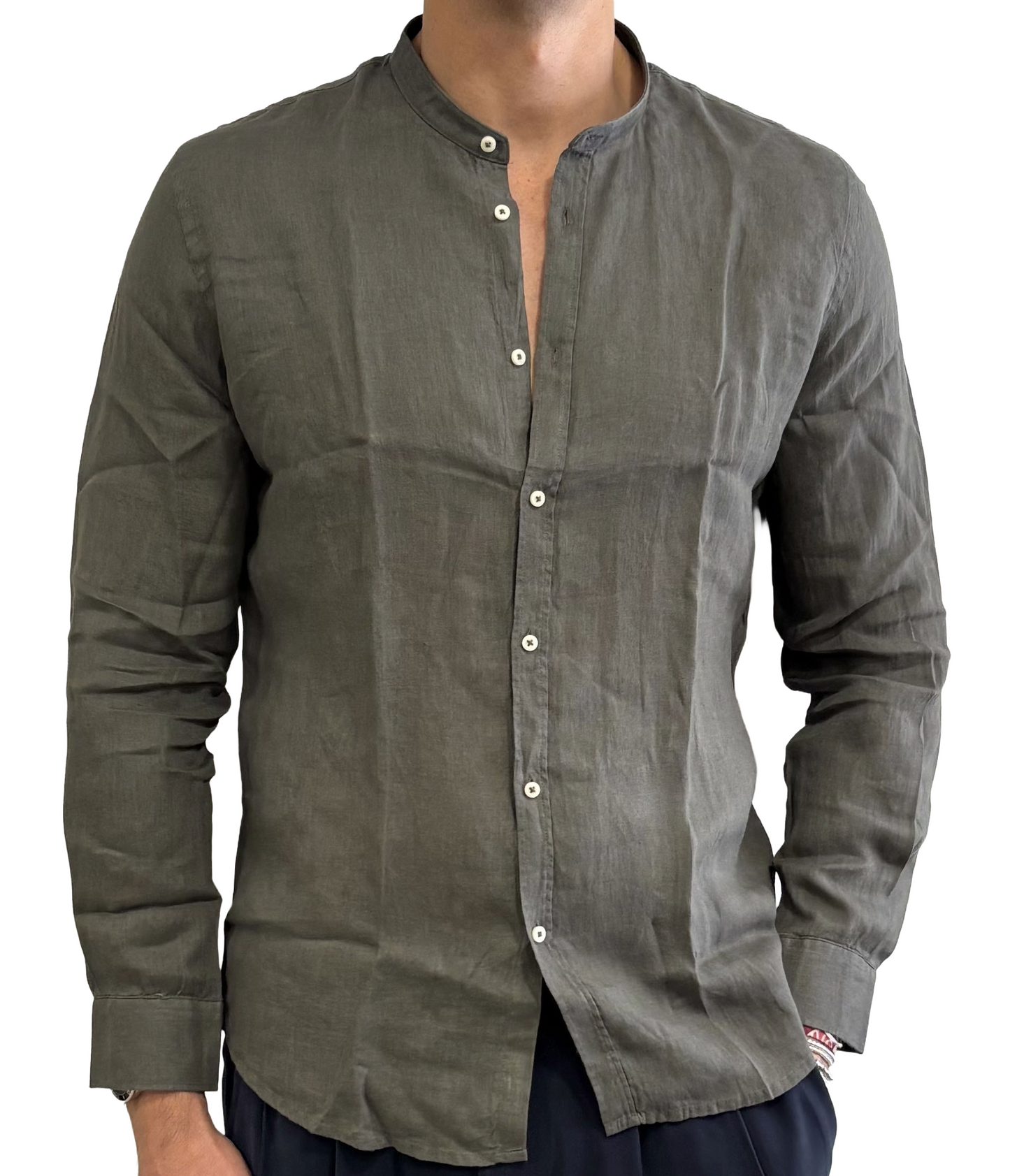 Camicia puo lino colletto coreano