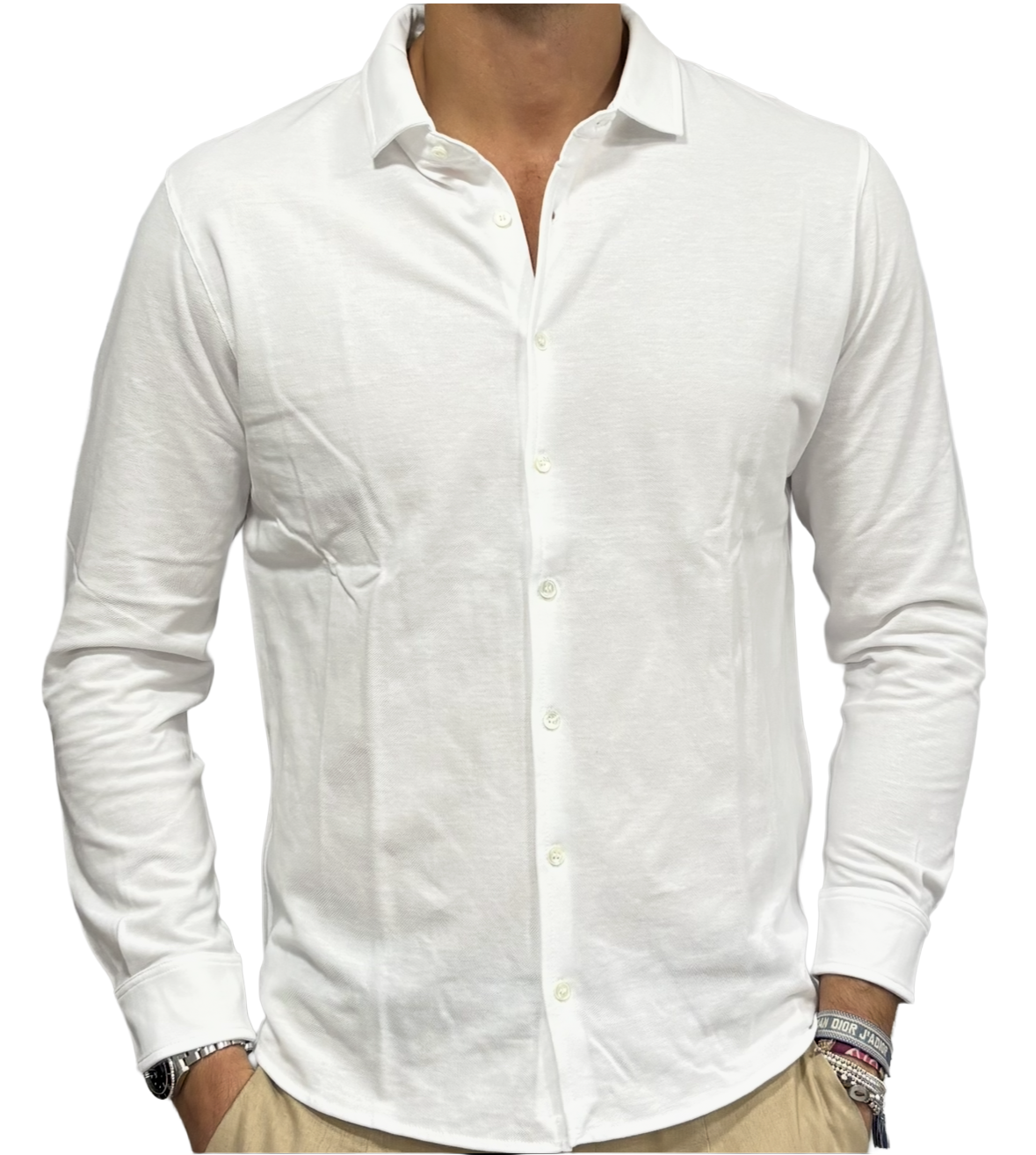 Polo camicia puro cotone in piquet