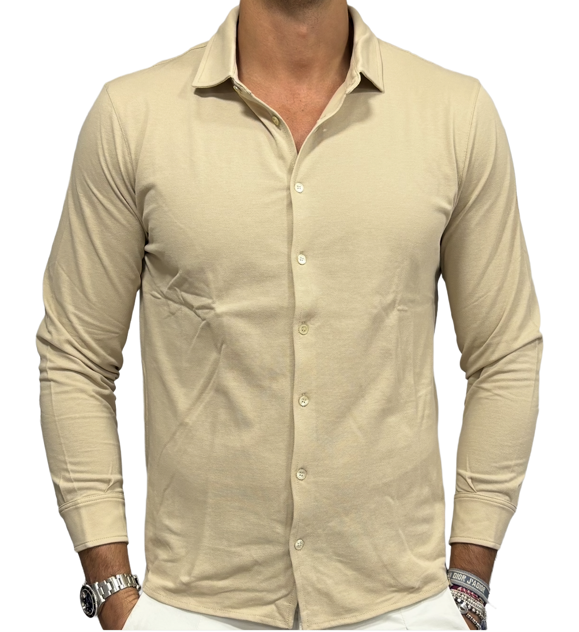 Polo camicia puro cotone in piquet