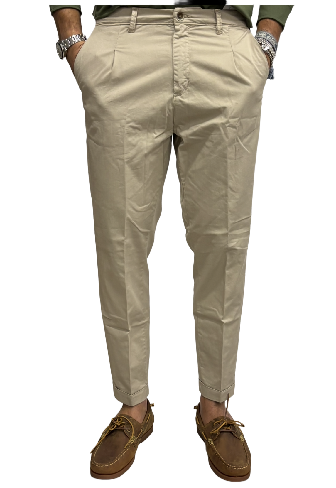Pantalone slim puro cotone