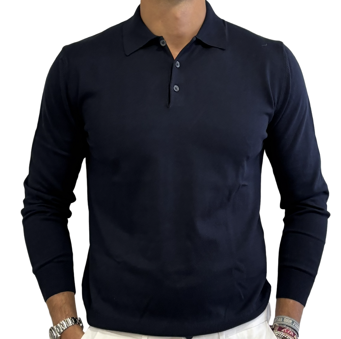 Polo in maglia puro cotone collo camicia