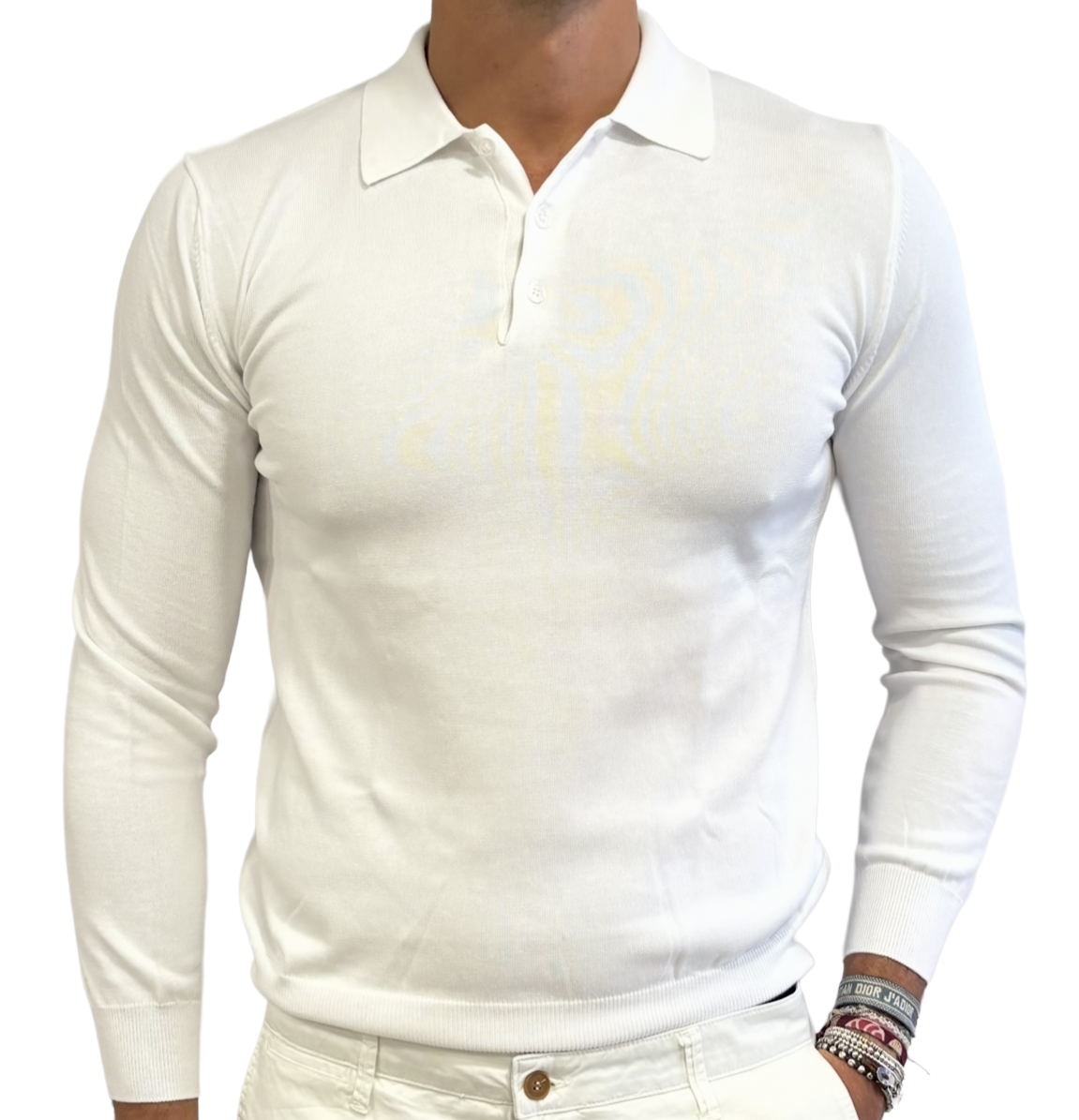 Polo in maglia puro cotone collo camicia
