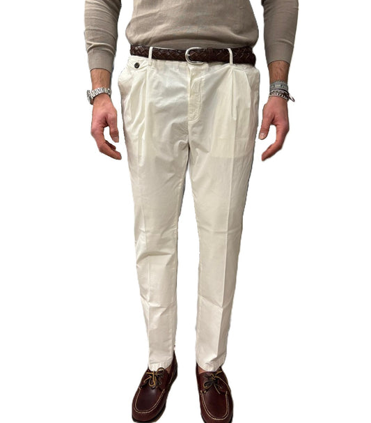 Pantalone doppia pence in cotone fourten