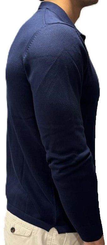 Polo camicia in maglia cotone e cashmere