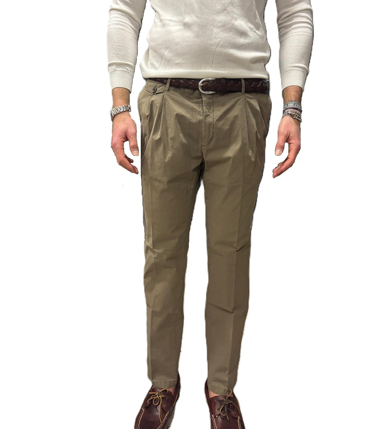 Pantalone doppia pence in cotone fourten